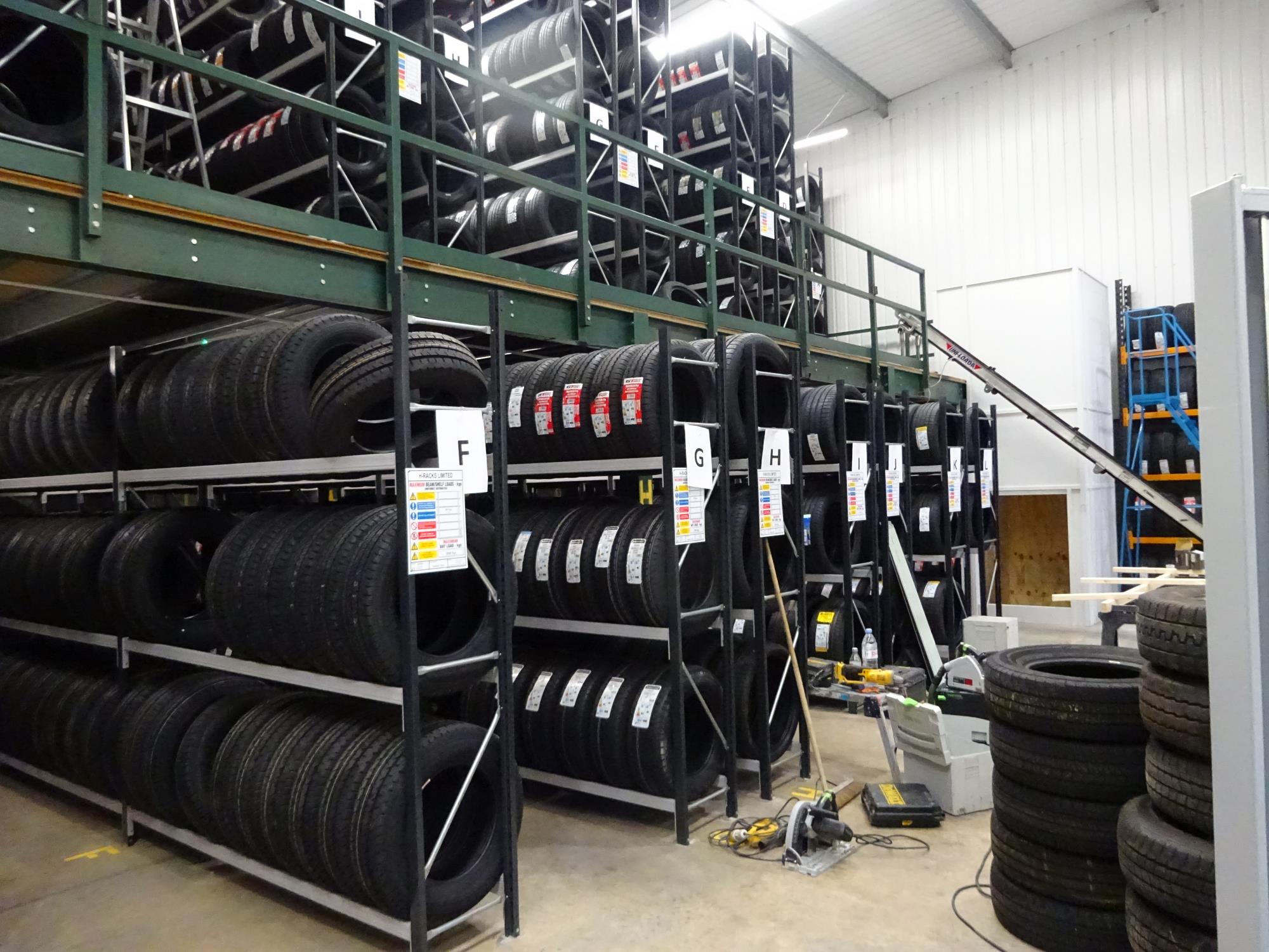 Shelves with tyres